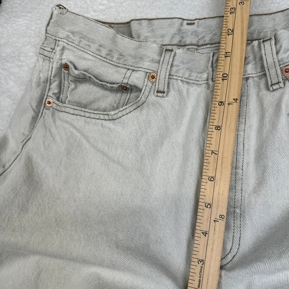 Levi's 501 Made‎ in USA Distressed Grey Wash Jeans W32 L34 Altered Raw Hem